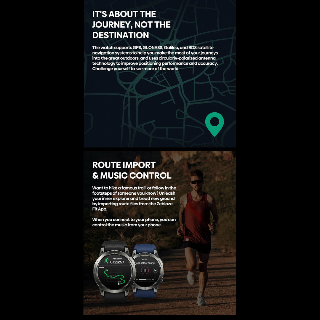 Premium GPS Sports Smartwatch for Men - 1.43” AMOLED, Built-in GPS, 100+ Sports Modes, Health Tracking, 18-Day Battery, Waterproof, Bluetooth Calls - StrengthXPhysiotherapy