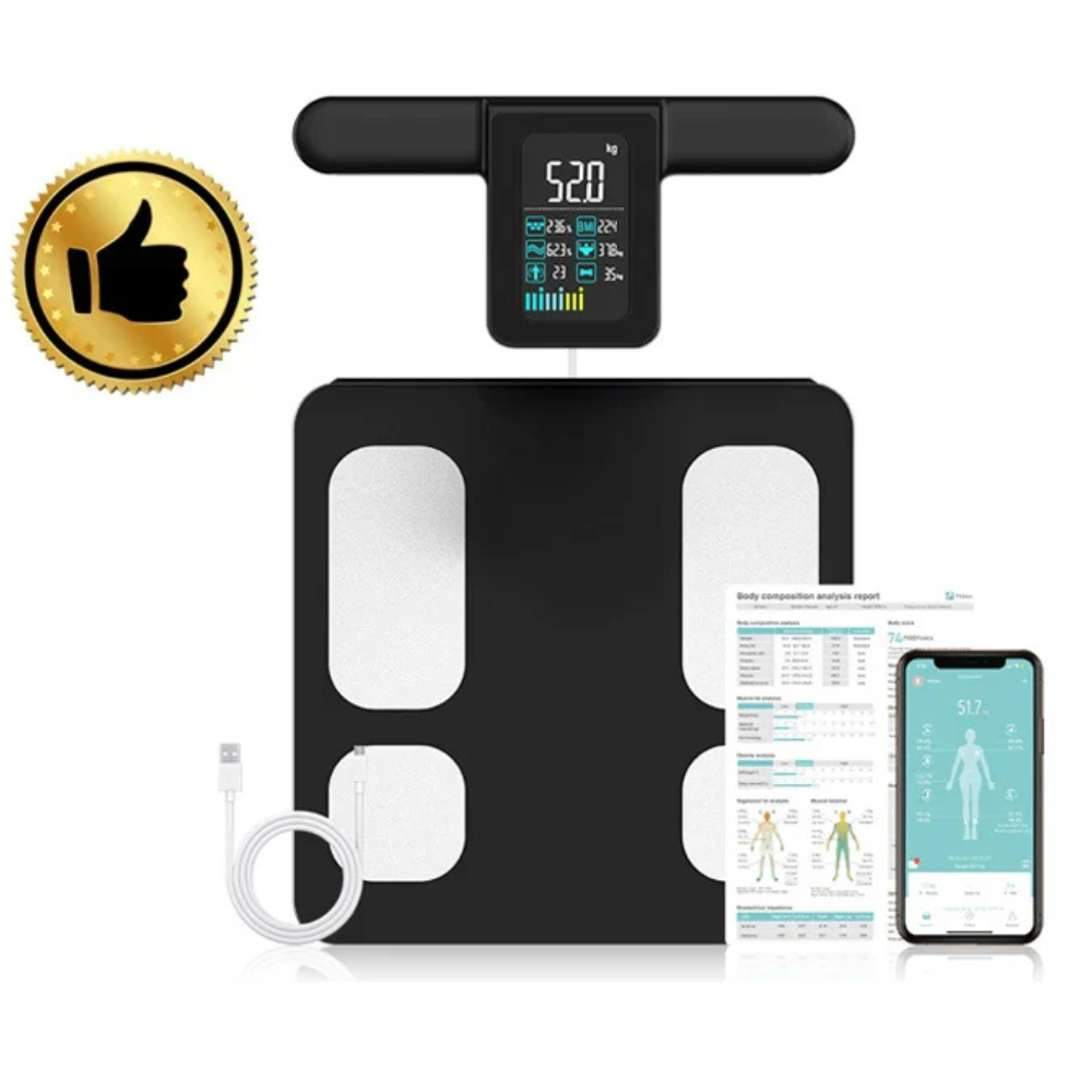 Premium Smart Body Composition Scale – 8 Electrode Bioimpedance Digital Weight Scale, Tracks Body Fat, Water, Muscle Mass, BMI, and More, Accurate Measurements for Health Monitoring - StrengthXPhysiotherapy