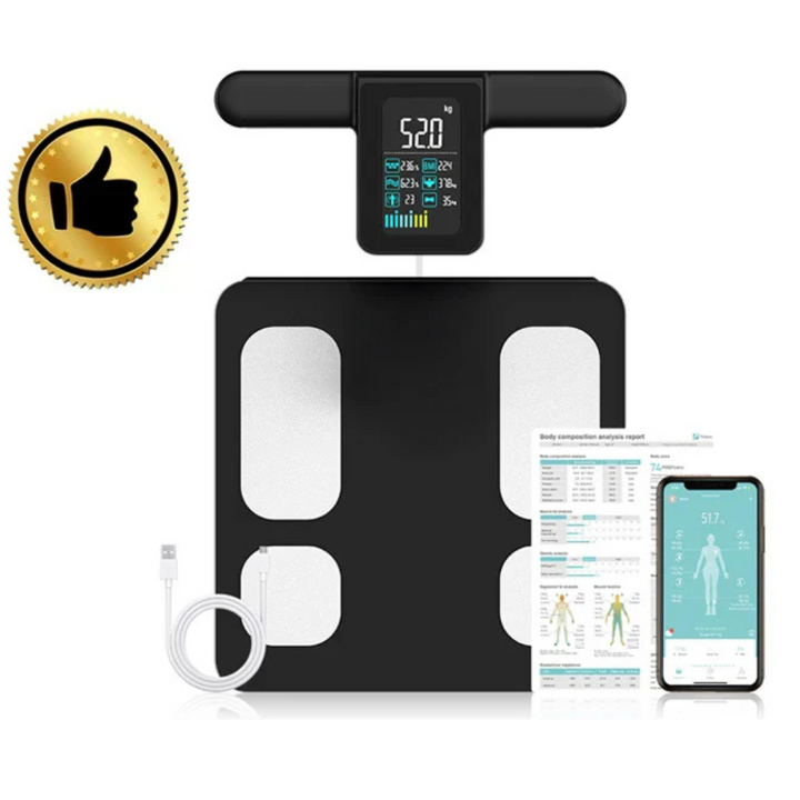 Premium Smart Body Composition Scale – 8 Electrode Bioimpedance Digital Weight Scale, Tracks Body Fat, Water, Muscle Mass, BMI, and More, Accurate Measurements for Health Monitoring - StrengthXPhysiotherapy