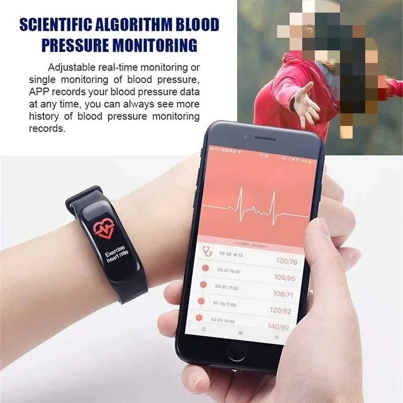 Premium Smart Fitness Watch – Heart Rate, Blood Pressure, Step Counting, Sleep Monitoring, Sports Tracker, Bluetooth, Multi-