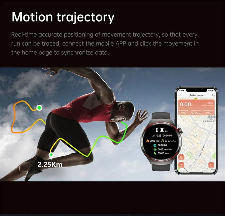 Premium Smartwatch for Men – 1.53'' AMOLED HD Screen, GPS, NFC, Bluetooth Calling, IP68 Waterproof, Heart Rate & Blood Pressure Monitoring, AI Voice Assistant, Sports & Fitness Tracker, 2024 - StrengthXPhysiotherapy