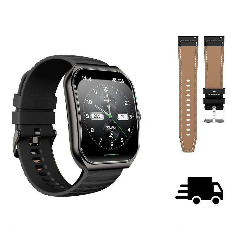 Premium Smartwatch with 1.96" Curved AMOLED Display, Bluetooth Calling, IP68 Waterproof, 100+ Sports Modes, AI Voice 