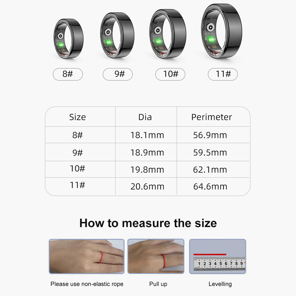 Premium Smart Ring for Health Monitoring – Military Grade Titanium, Waterproof IP68 & 3ATM, Multi-Sport Modes, Heart Rate &