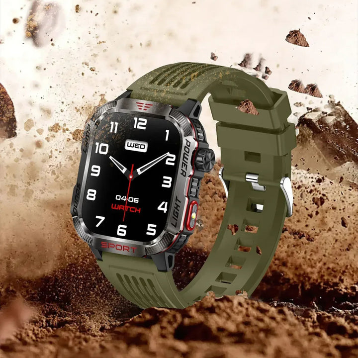 Premium GPS Smartwatch for Men – 2.01" HD Display, Waterproof, Bluetooth Calling, Compass, Flashlight, Fitness Tracker, 600mAh Battery, Outdoor Sport Mode - StrengthXPhysiotherapy