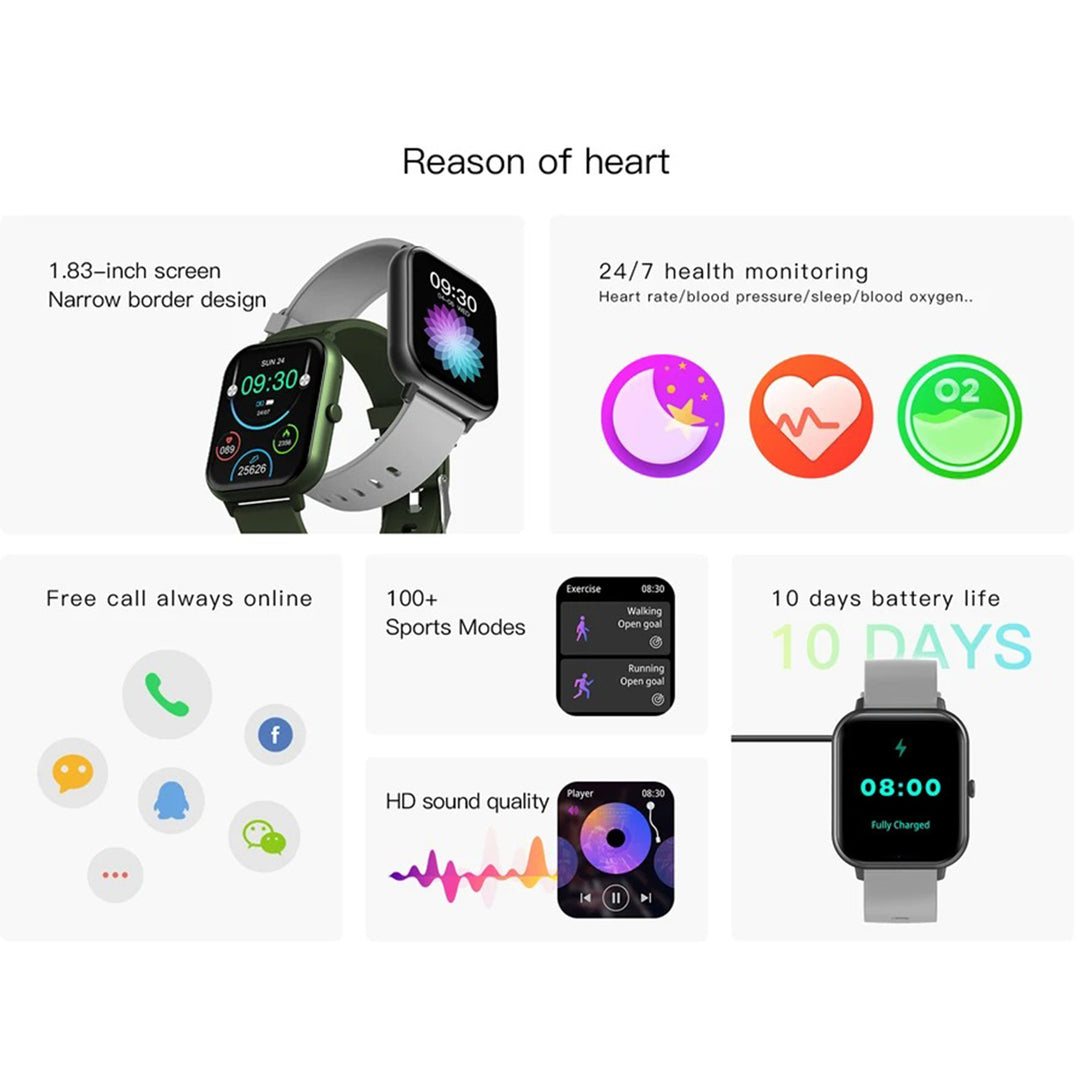 Premium Smartwatch for Women – Custom Dial, Bluetooth Calling, Music Control, IP67 Waterproof, Fitness Tracker, Heart Rate & Blood Pressure Monitor, Compatible with iOS & Android - StrengthXPhysiotherapy