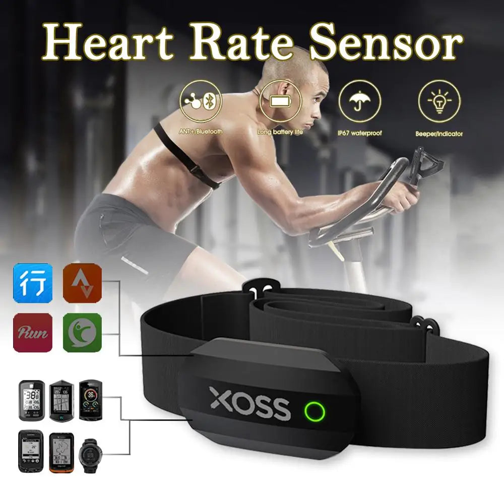 Premium Heart Rate Sensor with Chest Strap – BLE & ANT+ Connectivity, IP67 Waterproof, Real-Time Tracking for Cycling, Wahoo,