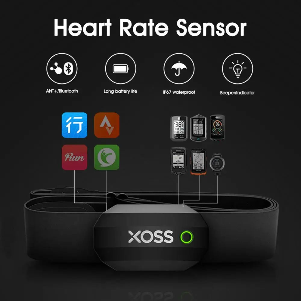Premium Heart Rate Sensor with Chest Strap – BLE & ANT+ Connectivity, IP67 Waterproof, Real-Time Tracking for Cycling, Wahoo,