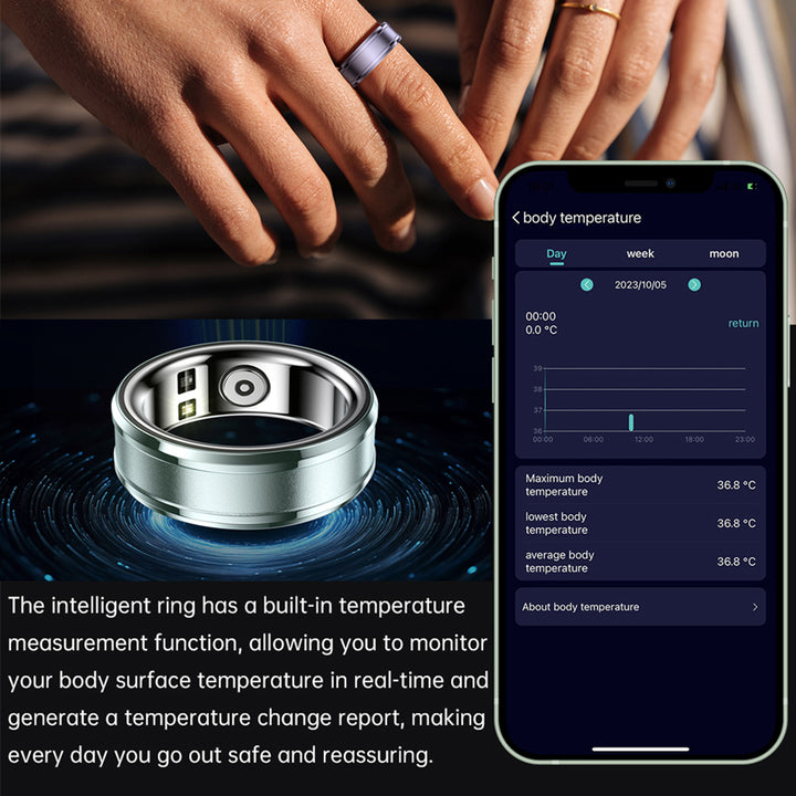 Premium Fitness Tracker Smart Ring for Men & Women - Health Monitoring, Heart Rate, Blood Oxygen & Body Temperature 