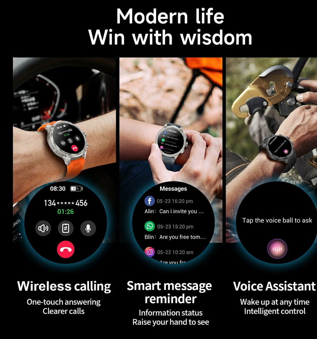 Premium Smartwatch with NFC & Bluetooth Headset – TWS Music & Talk, Sports Tracking, Sleep Monitoring, Camera Control, Music Control, Smart Alarm, Waterproof, Compatible with Android & iOS - StrengthXPhysiotherapy