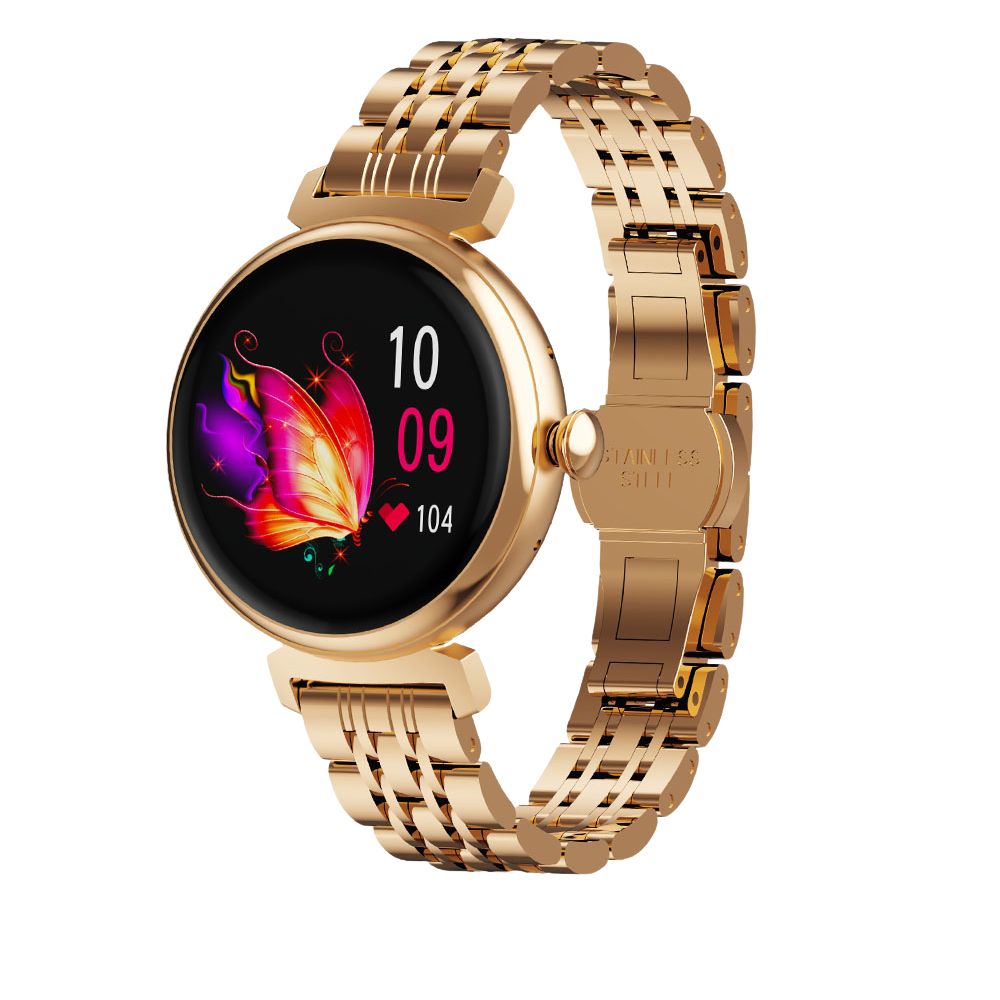Premium Fashion Smartwatch for Women, 1.04" AMOLED Screen, Bluetooth Call, Metal Body, IP68 Waterproof, Heart Rate, Music 