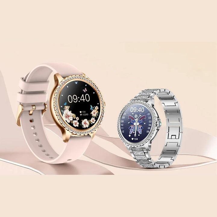 Premium Fashion Smartwatch for Women, 1.04" AMOLED Screen, Bluetooth Call, Metal Body, IP68 Waterproof, Heart Rate, Music Control, Sleep & Fitness Tracking, Multiple Sports Modes - StrengthXPhysiotherapy