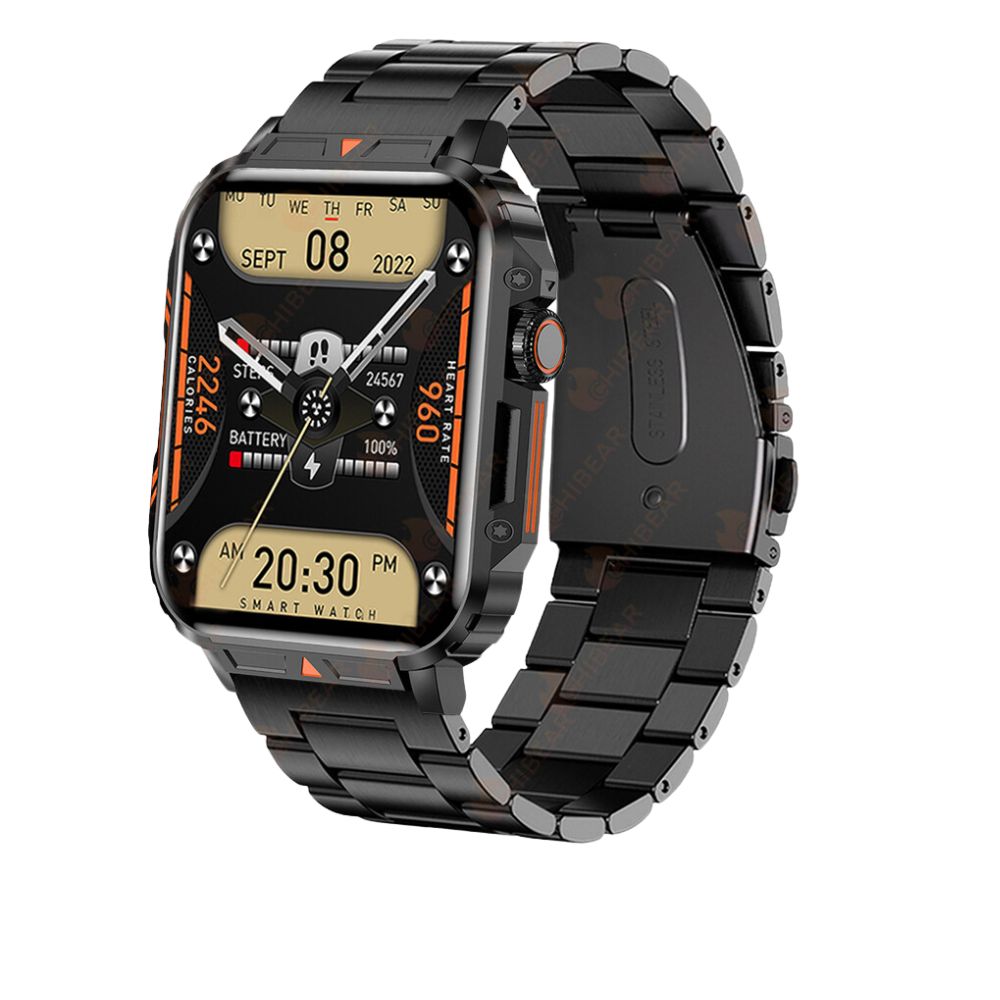 Premium Outdoor Military Smartwatch for Men - Bluetooth Calling, IP68 Waterproof, 100+ Sports Modes, 1.95-inch Display, Heart