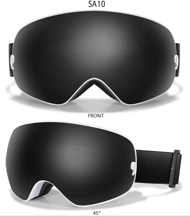Premium Ski Goggles – Large Comma Spherical Design, Double-Layer Anti-Fog Lens, Winter Cycling & Sled Sports Glasses, Wide Field of View, Suitable for Myopia - StrengthXPhysiotherapy