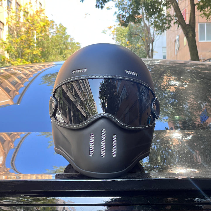 Premium Full Face Motorcycle Helmet – Retro Tokyo Style, Fiberglass, Clear Visor, Japan TT Design, Casco Moto for Men & Women