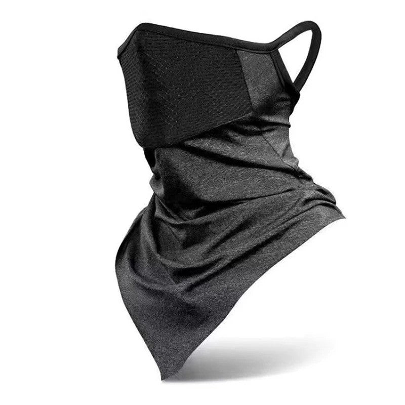 Premium Breathable Ear Hanging Mask – Ice Silk Cycling Face Cover, Triangle Headscarf, Nylon Cool Material for Outdoor 