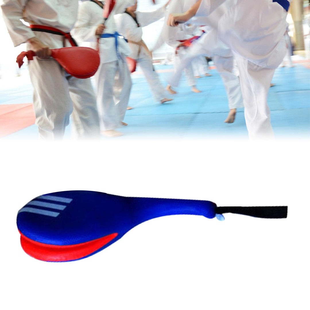 Premium Taekwondo Foot Target Kick Pad – Boxing, Kickboxing, & Sanda Training Equipment – Durable PU Leather, High Elastic Sponge – Double Target Design for High & Low Kicks – Buzz Sound & Wrist Grip – 40x20x8cm - StrengthXPhysiotherapy