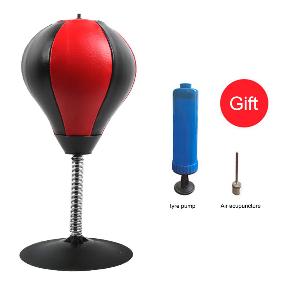 Premium Stress Relief Punching Bag – Desktop Boxing Speed Ball with Suction Cup Base – Inflatable Foam Spring for Reflex & 