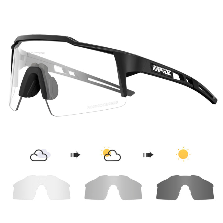 Premium Photochromic Cycling Sunglasses – UV400 Protection, Adjustable Lenses, Bike & Sports Eyewear for Men & Women
