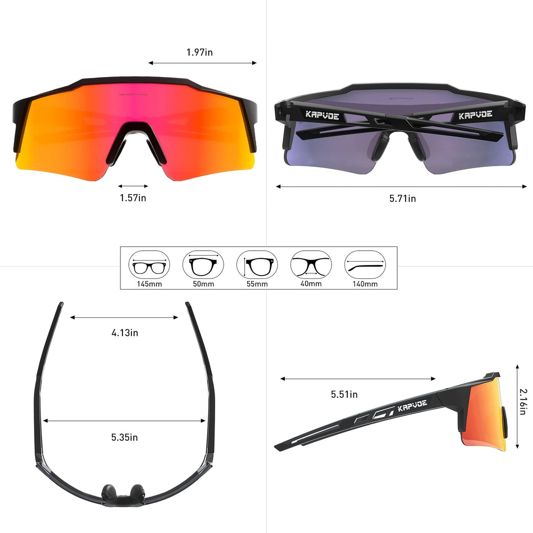 Premium Polarized Cycling Sunglasses – UV400 Protection, TR90 Frame, MTB & Bike Eyewear for Men & Women, Outdoor Sports Goggles with 1 or 4 Lens Options - StrengthXPhysiotherapy