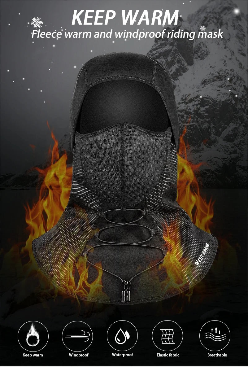 Premium Winter Cycling Face Mask – Fleece Thermal Balaclava, Windproof Ski Mask, Snowboard Cap, Adjustable Drawstring, Nylon Lycra for Ultimate Warmth and Comfort - StrengthXPhysiotherapy