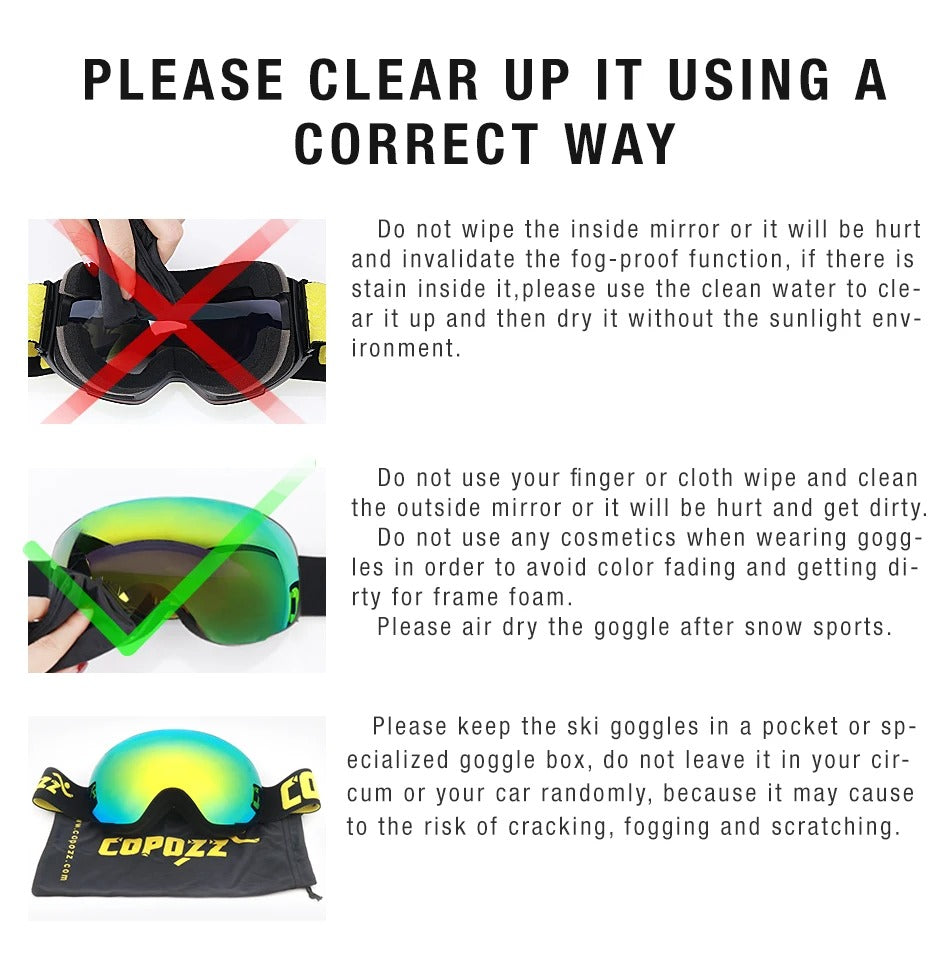 Premium Magnetic Ski Goggles – Quick-Change Lens, UV400 Protection, Anti-Fog, Explosion-Proof, Snowboard Ski Glasses for Men & Women, Includes Case and Yellow Lens - StrengthXPhysiotherapy