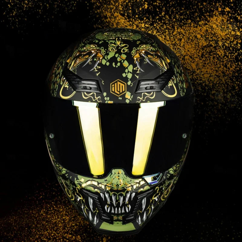 Premium Modular Motorcycle Helmet –Full Face & Open Face, Dual Lens, DOT ECE Approved, ABS Shell for Men & Women, Retro Style