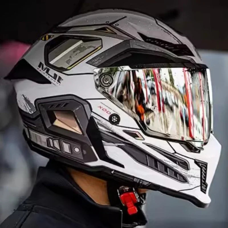 Premium Modular Motorcycle Helmet –Full Face & Open Face, Dual Lens, DOT ECE Approved, ABS Shell for Men & Women, Retro Style