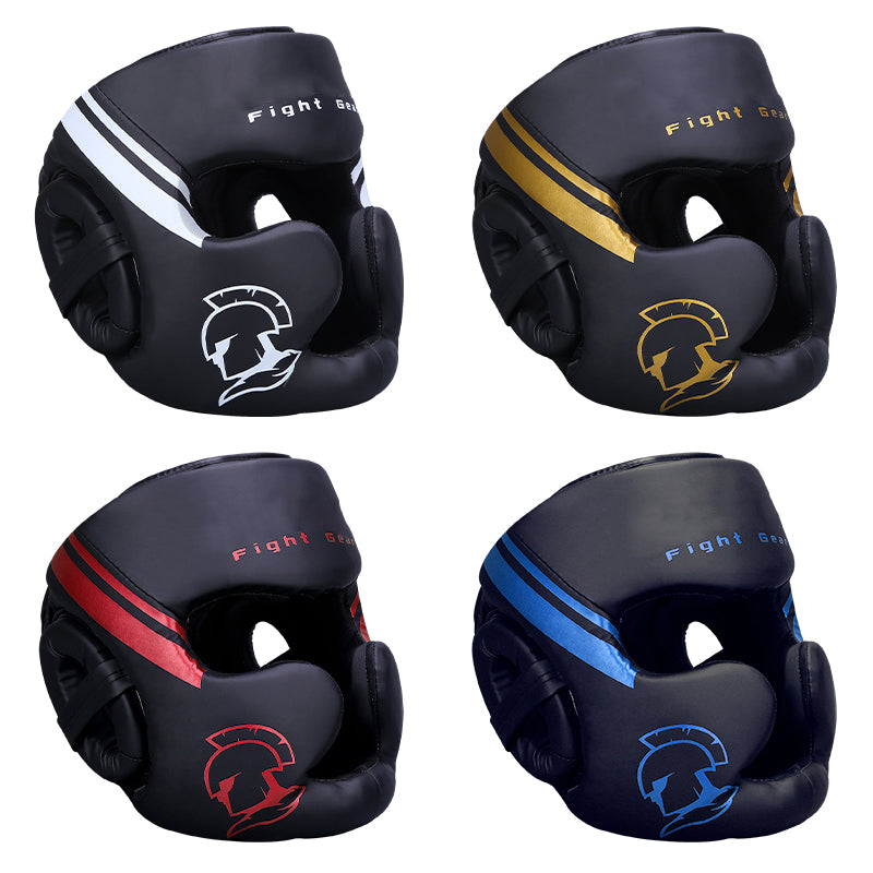 Premium Kickboxing Helmet – Full Face Muay Thai, MMA, Karate, Sanda Training Headgear, PU Leather, Protective Guard for Men & Women, Adjustable Sizes S/M/L - StrengthXPhysiotherapy