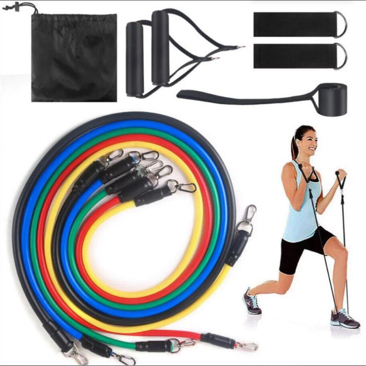 Premium 11pcs TPE Resistance Bands Set – Includes Door Anchor, Handles, Leg Ankle Straps, Carry Bag for Home Gym, Full Body 