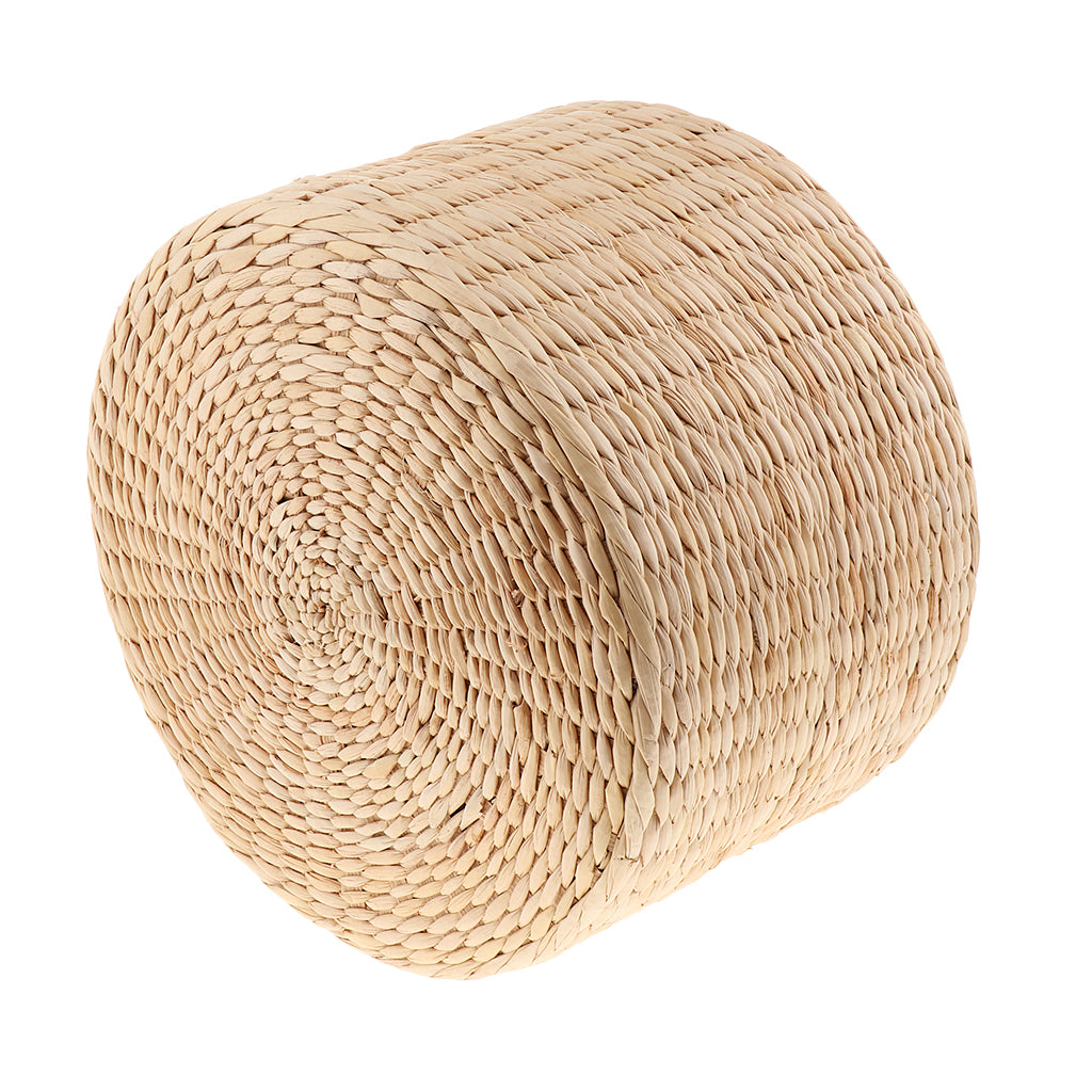 Premium Natural Straw Round Pouf – Handwoven Tatami Sitting Cushion for Living Room, Meditation & Worship – Eco-Friendly