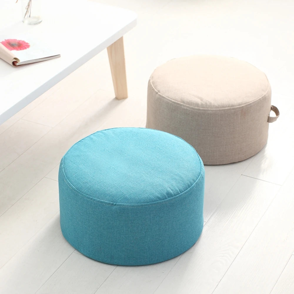 Premium Round High-Strength Sponge Seat Cushion – Comfortable Tatami Meditation & Yoga Pad – Removable Linen Cove