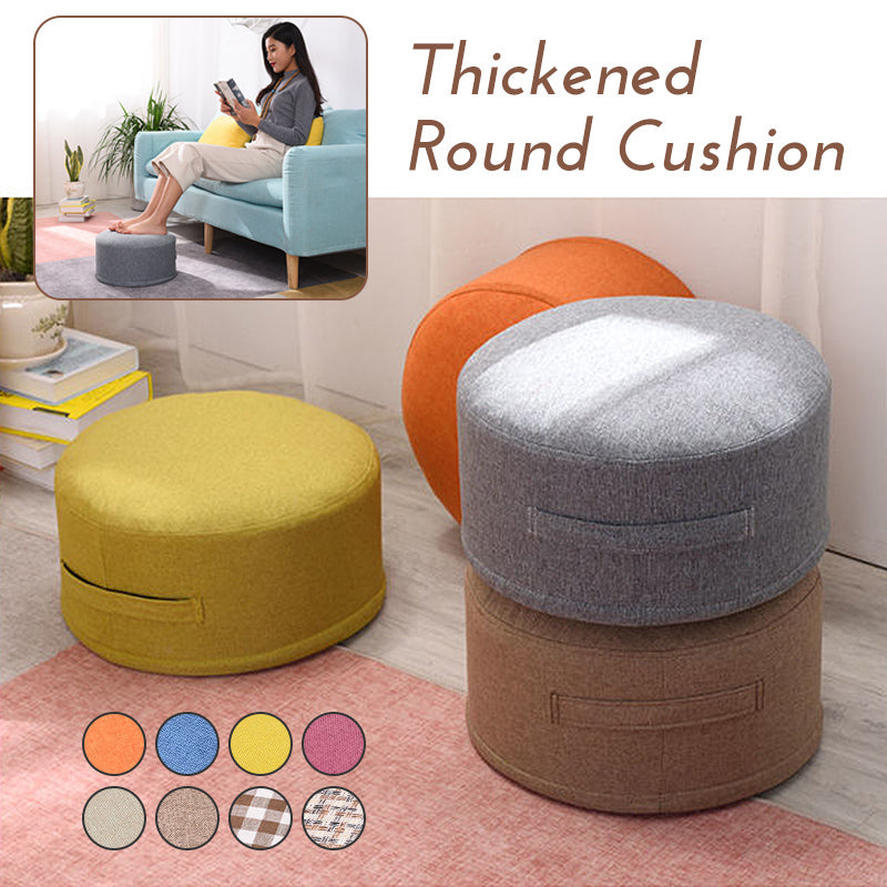 Premium Round High-Strength Sponge Seat Cushion – Comfortable Tatami Meditation & Yoga Pad – Removable Linen Cove