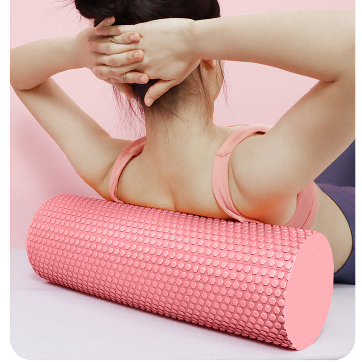 Premium EVA Foam Yoga Roller for Pilates & Home Workouts, 9.5cm Diameter, 29.7cm Length, Enhanced Hexagonal Design for Effective Muscle Recovery and Flexibility