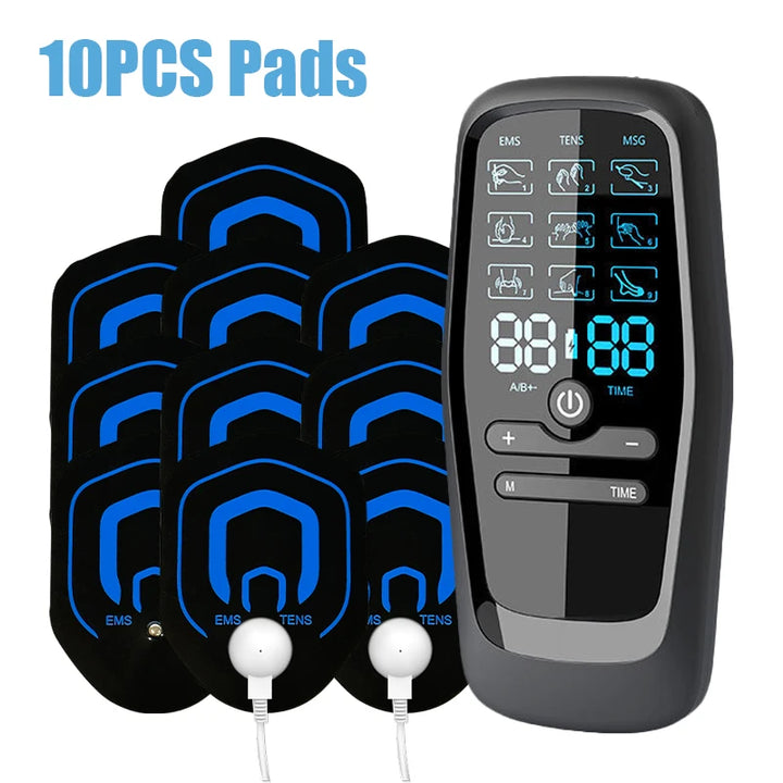 Premium TENS & EMS Muscle Massager for Pain Relief, 9 Massage Modes, Dual Pulse Therapy, Rechargeable, Long-lasting 40-Hour