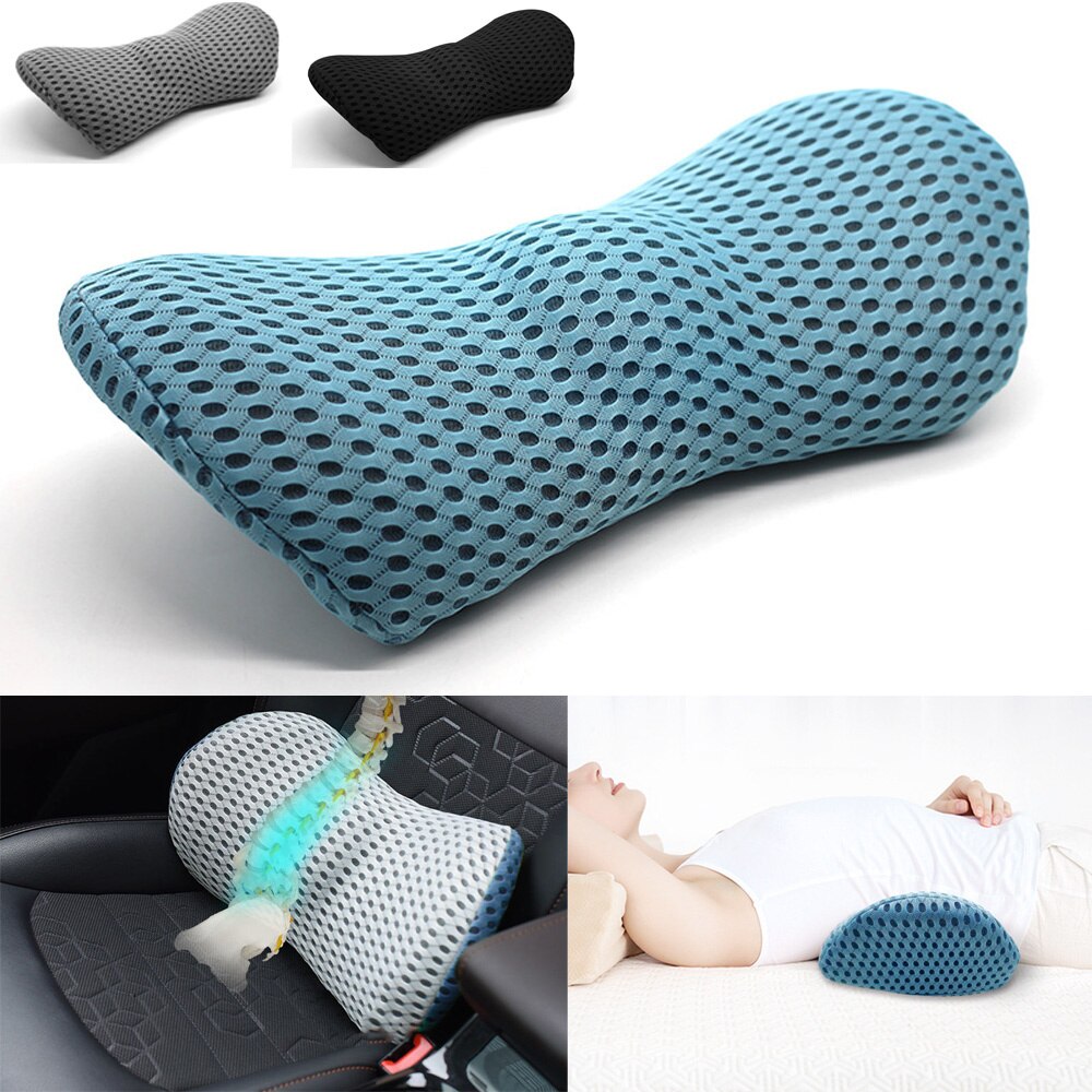 Premium Memory Foam Lumbar Support Pillow – Ergonomic Back Cushion for Car, Office Chair & Bed, Lower Back Pain Relief, 