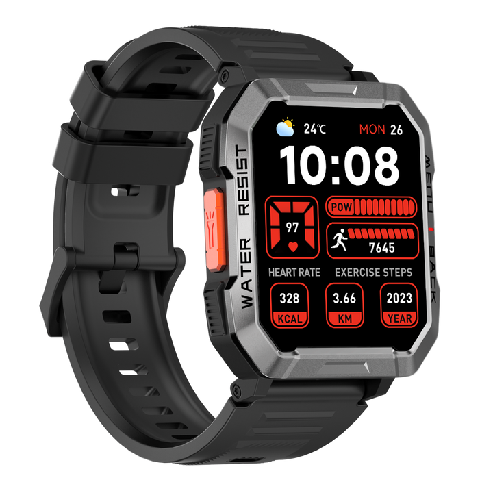 Premium Rugged Smartwatch for Outdoor – 2.01" HD TFT Display, Bluetooth Calling, 900mAh Battery, Heart Rate & Blood Oxygen 