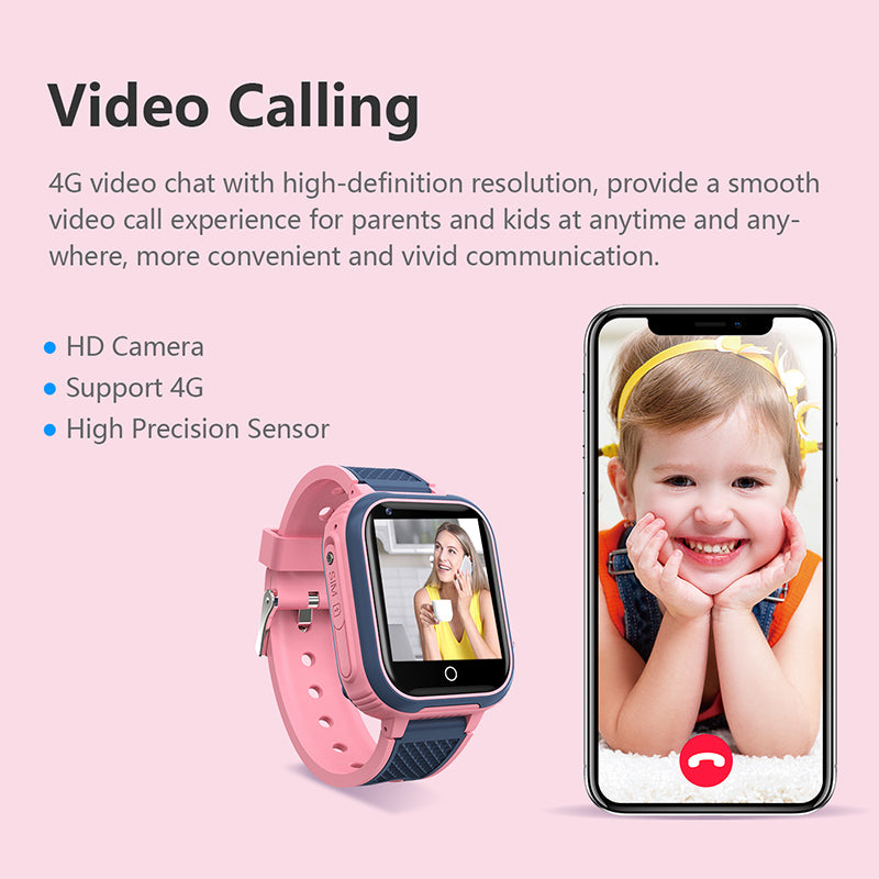 Premium Kids 4G Smart Watch - GPS Tracker, Video Calls, SOS, Waterproof, Camera, Location Monitor