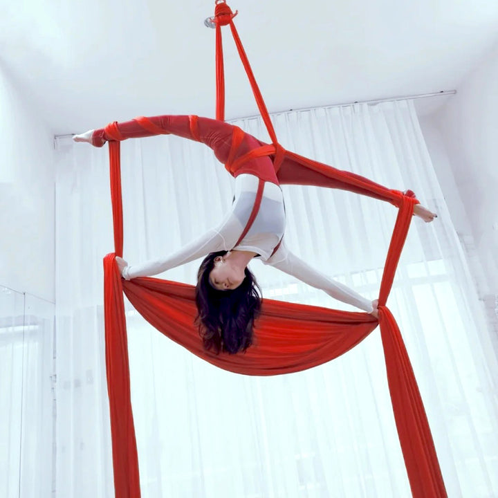 Premium Aerial Silks Yoga Hammock for Fitness 12M Nylon Anti-Gravity Swing, High Load Bearing, Pilates Bodybuilding Equipment