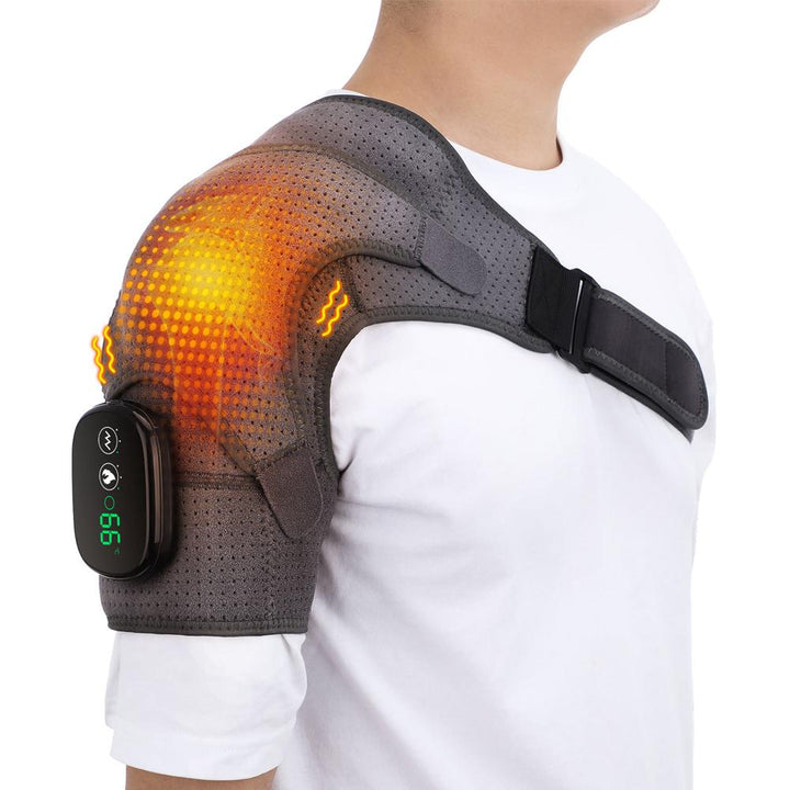 Premium Electrically Heated Shoulder Pads - USB Charging, 3 Heating Levels, 5000mAh Battery, Vibration Massage Device for  