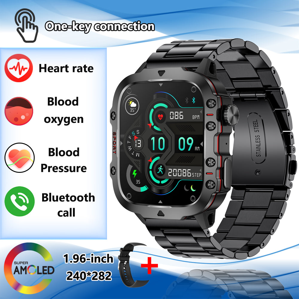 Premium Men's Smartwatch – Full Circle Touch, Bluetooth Call, IP67 Waterproof, Fitness & Health Tracking, 1.3" HD Screen,  