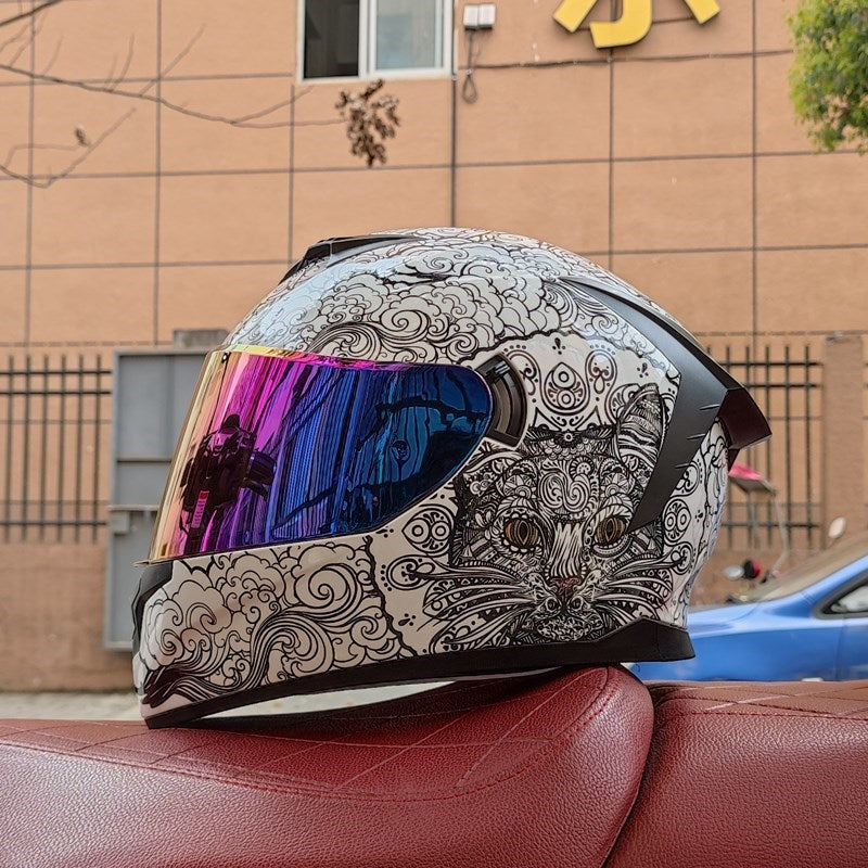 Premium Full Face Motorcycle Helmet - DOT & ECE Certified, Double Lens, Inner Sun Visor, Lightweight ABS Shell, Removable Nose Guard, Unisex for Men & Women, M/L/XL Sizes