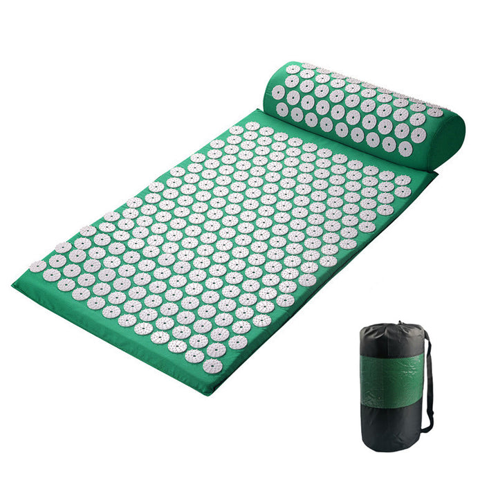 Premium Acupressure Massage Mat – Stress Relief & Back Pain Relief – Yoga Mat with Spikes, Pillow & Portable Design 