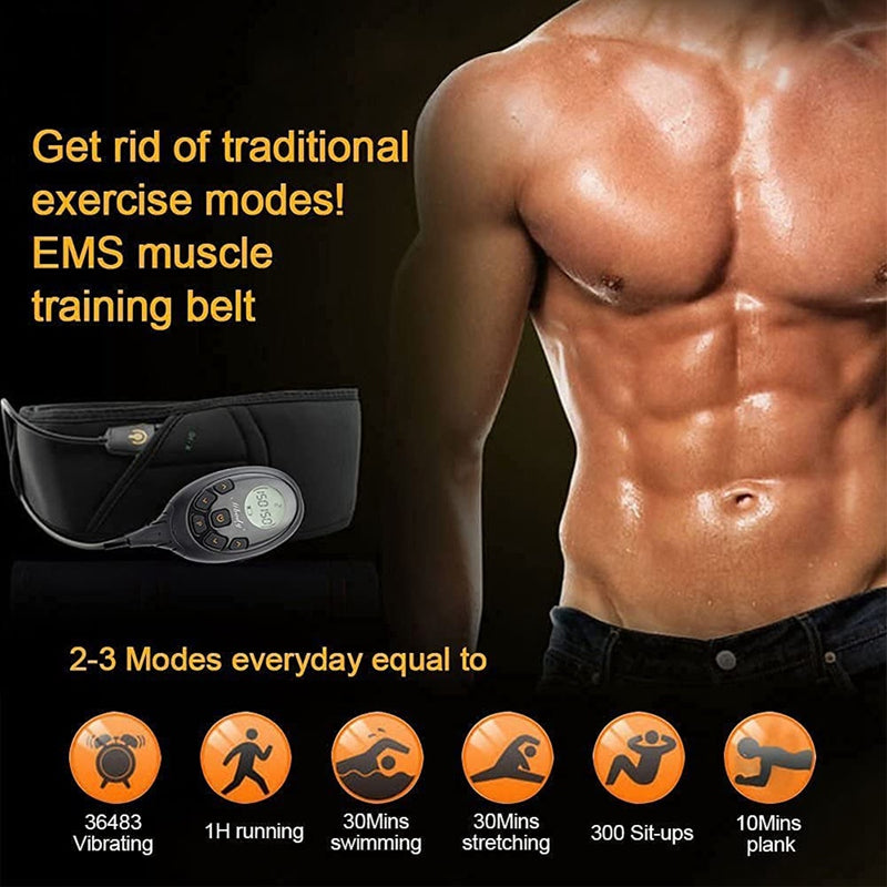 Premium Muscle Trainer Fat Burning Belt - Thigh Stimulator Fitness Massager with Magnetic Therapy, ABS Material, Adjustable  