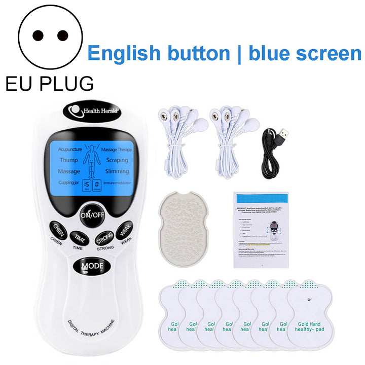 Premium Digital EMS TENS Muscle Stimulator for Body Massage - Acupuncture Therapy Machine with LCD Display, Adjustable 