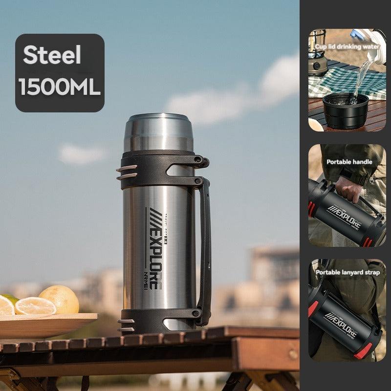 Premium Insulated Stainless Steel Water Bottle – 4L Thermal Flask, Double Vacuum Insulation, Leak-Proof, Soft Handle