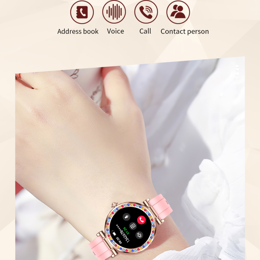 Premium Smartwatch for Women – 1.27" HD Screen, Heart Rate & Blood Pressure Monitoring, IP67 Waterproof, Bluetooth 5.2, 