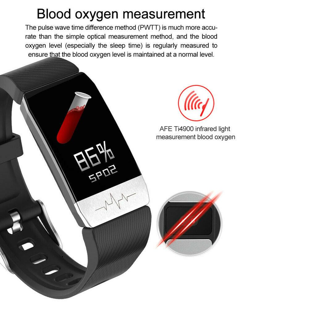 Premium Smart Health Bracelet – ECG, Heart Rate, Blood Pressure, Body Temperature Monitor, Sports Tracker, Drink Reminder,  