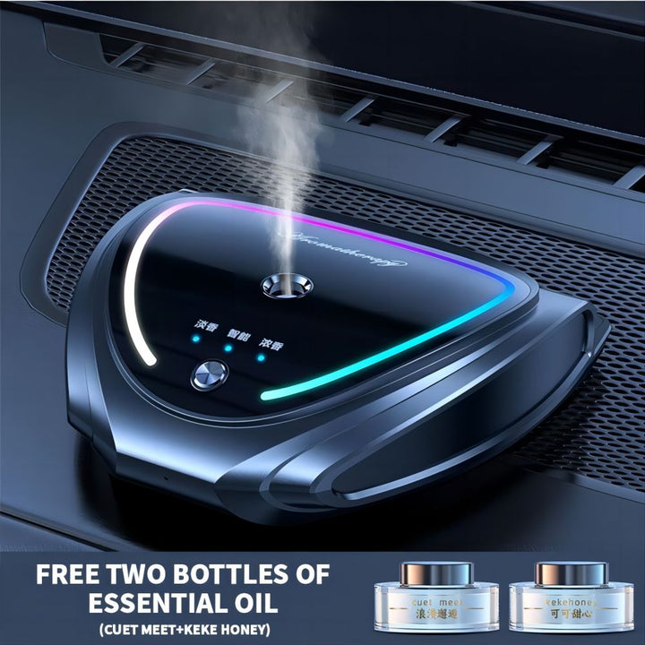 Premium Car Solar Aromatherapy Diffuser – Intelligent Spray, USB & Solar Charging, Add Essential Oils, with Parking Number 