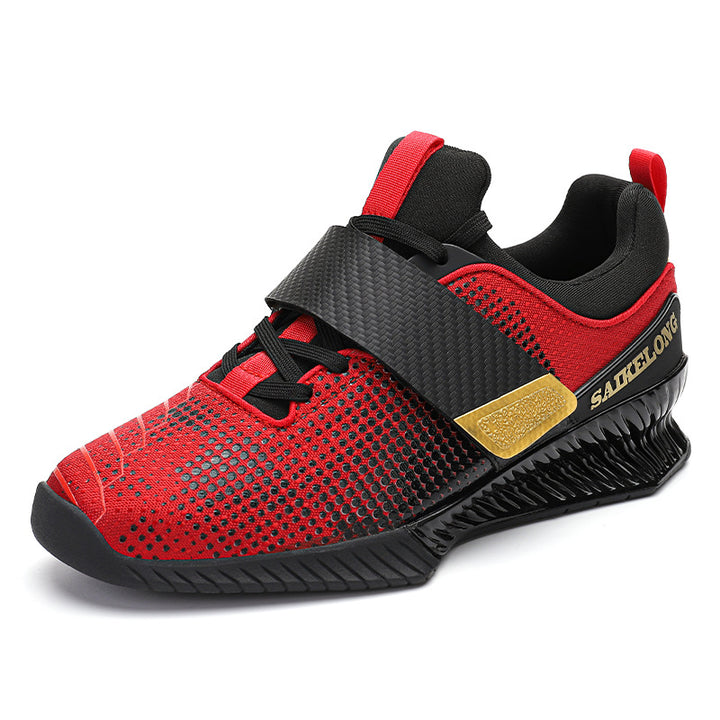 Premium Weightlifting Shoes for Men – Red Gym Training Shoes, Sizes 45-46, Durable Support for Heavy Lifting