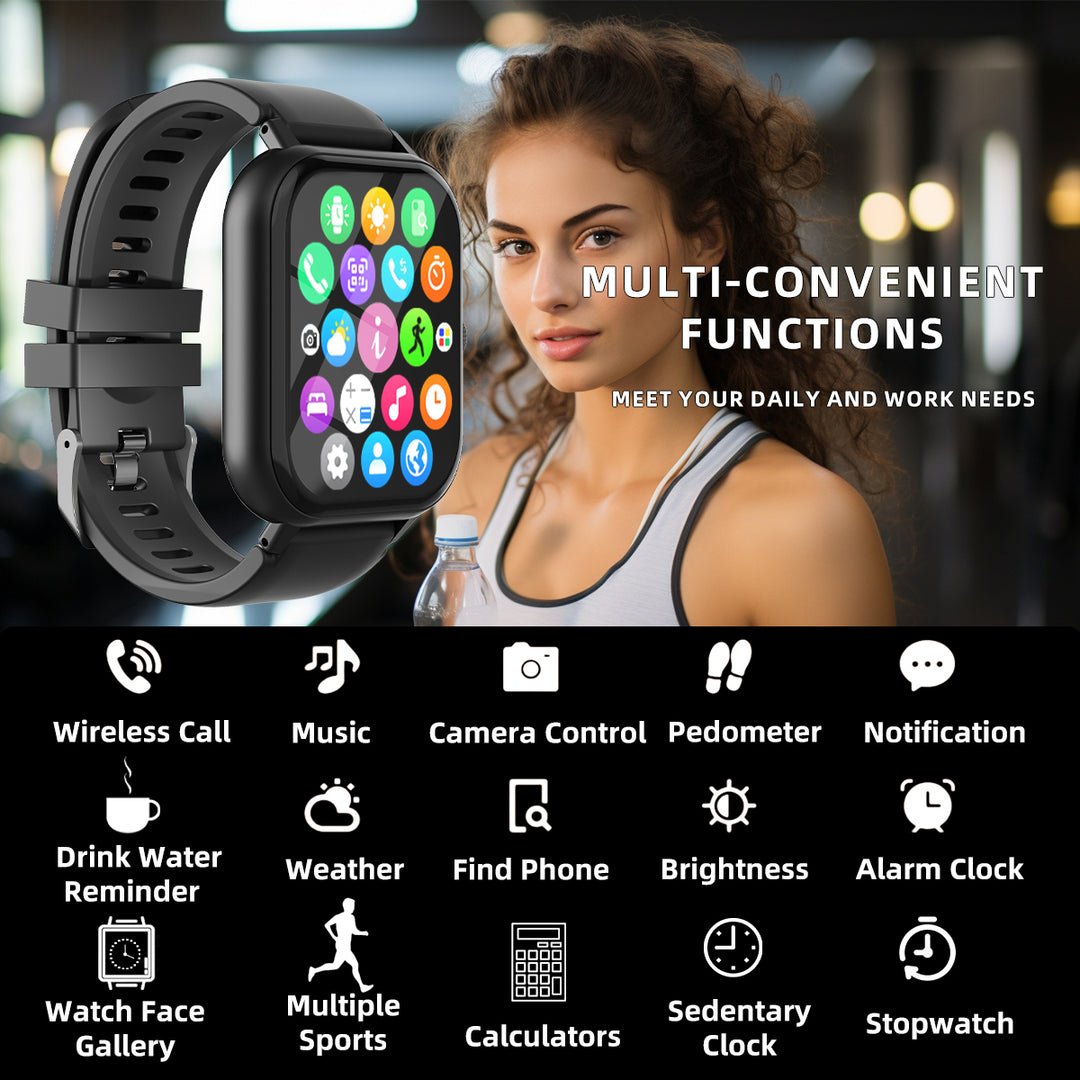 Premium Smartwatch for Men & Women – 1.85" HD Screen, Bluetooth Call, Sports Mode, Heart Rate, Blood Pressure Monitoring,